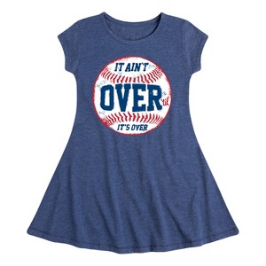 Girls' - Instant Message - Baseball Mascot Fit & Flair Cap Sleeve Graphic Dress - 1 of 4