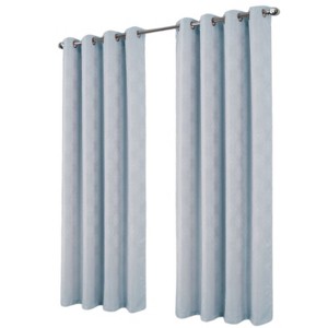 RT Designers Collection Celeste Shimmer Jacquard Polyester Grommet 2 Pack Window Curtain Panel Set 36" x 84" Silver - 1 of 4