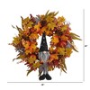 Nearly Natural 28-in Harvest Fall Gnome Artificial Autumn Wreath - 2 of 3