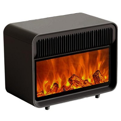 Teendow Portable Electric Fireplace Space Heater – 1500W/750W Ceramic Heater with Thermostat, Safety Shut-Off, Realistic Flame