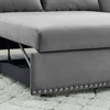 GDFStudio Rune 55" Modern Convertible Velvet Upholstered Sofa Bed with 3 Levels Adjustable Backrest and 2 Lumbar Pillows - 4 of 4