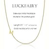 Dainty Gold Initial Necklace for Women, 14K Gold Plated Sideways Letter Choker - 4 of 4