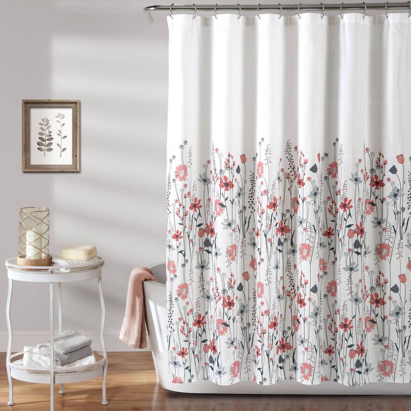 72"x72" Clarissa Floral Shower Curtain - Lush Décor, 1 of 8