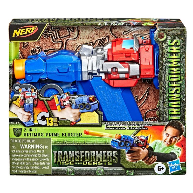 Transformers Rise of the Beasts NERF 2-in-1 Optimus Prime Toy Blaster, 3 of 10