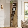 Tribesigns 6-Tier Farmhouse Corner Bookshelf, 70.8" Tall Narrow  Bookcase with Storage Shelves, for Living Room, Bedroom, Home Office, Light Brown - 4 of 4