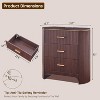 Fluted Nightstand with Charging Station, 31.7" Wide End Table with 3 Drawers, Wood Dresser for Bedroom, Night Stand for Living Room - 3 of 4
