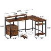 L-Shaped Desk - Home Office Computer Desk with Filing Cabinet, Corner Desk for Playing, Working, Writing and Studying, Space Saving - 4 of 4