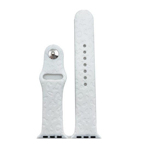 Olivia Pratt White Cheetah Engraved Silicone Apple Watch Band 38mm : Target