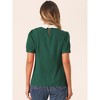 INSPIRE CHIC Women's Vintage Peter Pan Collar Contrast Puff Short Sleeve Blouse - 3 of 4