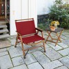 Costway 2 PCS Patio Folding Camping Beach Chair Portable Picnic Fishing Bamboo Frame - 2 of 4