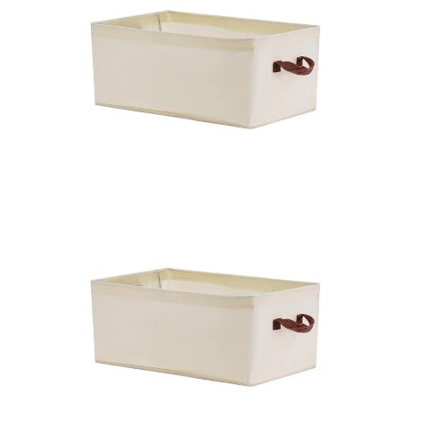 REGALWOVEN Collapsible Canvas Storage Bin with Handles for Shelves Closet 2 Pcs - image 1 of 4