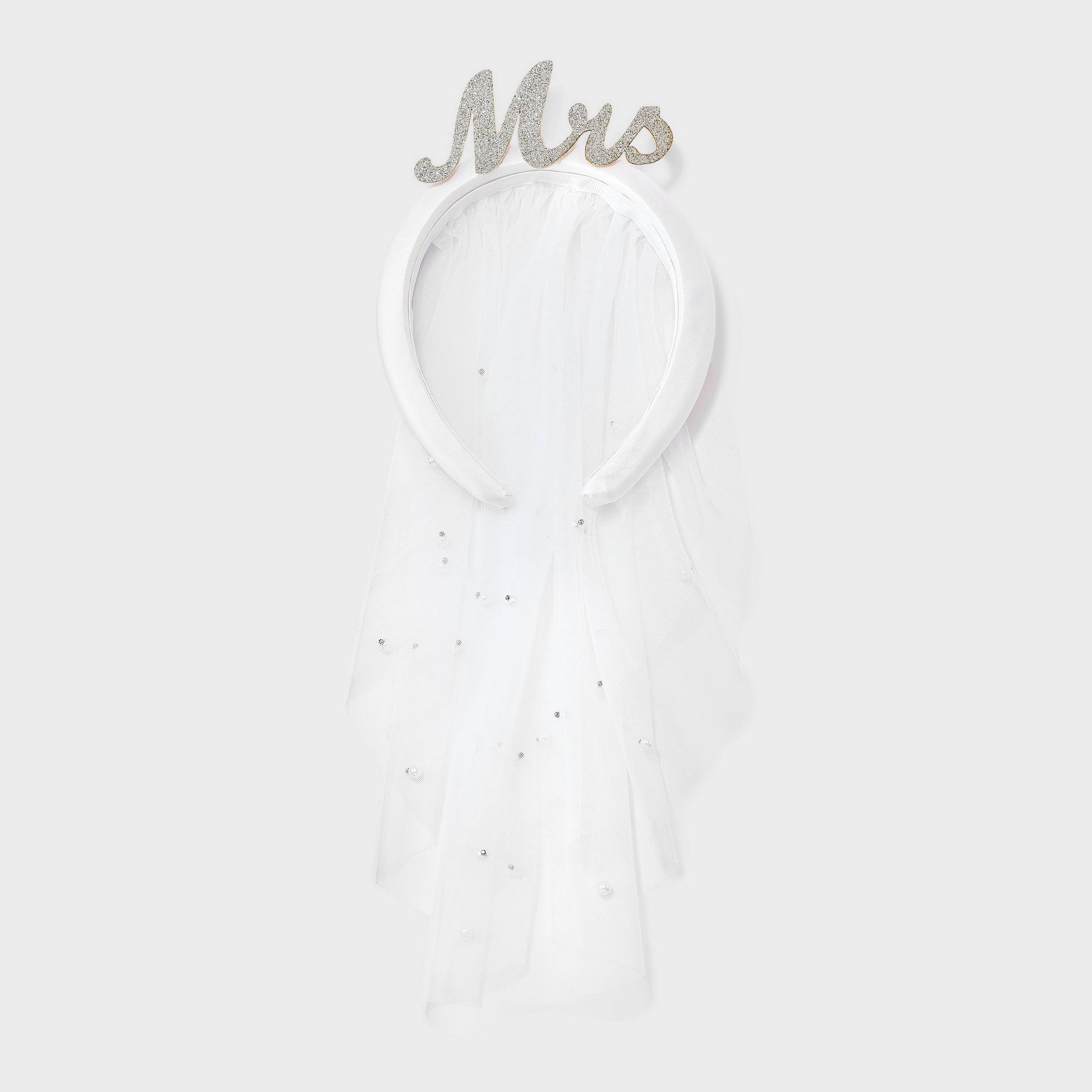 Bridal "Mrs" Veil Headband - White