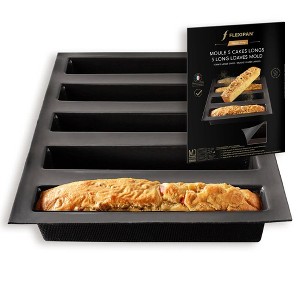 Flexipan Original 5 Long Cake Mold, Non-Stick, Handcrafted in France, Trusted by Chefs, Food Safe Certified - 1 of 4