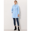 Allegra K Women's Winter Outerwear Peter Pan Collar Mid-thigh A-line Single Breasted Coat - 3 of 4