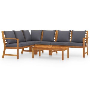 vidaXL Outdoor Lounge Set, Solid Acacia Wood, Modern Style Patio Furniture with Cushions and Coffee Table, Durable and Weather Resistant - 1 of 4