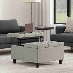 CAVINAS Square Storage Ottoman Bench,Storage Ottoman with Lift Lids and Stitched Tuft Design for Living Room,Bedroom - 1 of 4