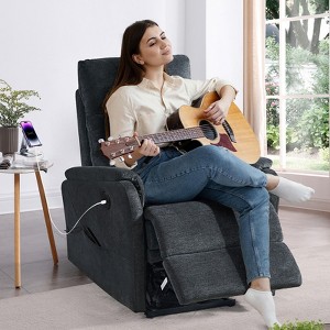 Aukfa Electric Power Recliner Chair, Breathable Fabric Reclining Chair with USB Ports, Bedroom Living Room - 1 of 4