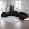 Oversized Corduroy Cloud 6-Module Sectional Sofa with Chaise, U-Shaped Modern Upholstered Sofa, Neck Pillows, High-Density Foam, No Assembly Needed - 2 of 4