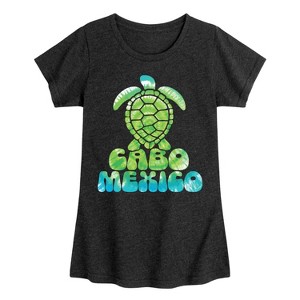 Girls' - Instant Message - Cabo Mexico Sea Turtle Fitted Short Sleeve Graphic T-Shirt - 1 of 4