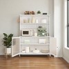 Mshliw Kitchen Pantry Cabinet with Glass Doors, Tall Storage Cabinet with Adjustable Shelves for Kitchen, Living Room and Dining Room - 3 of 4