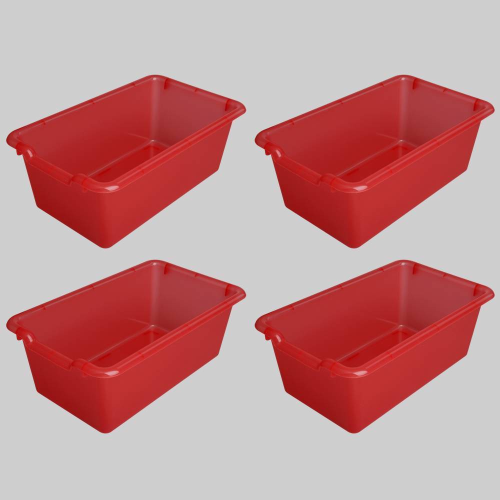 4ct Transparent Plastic Bins Red - Bullseye's Playground was $12.0 now $6.0 (50.0% off)