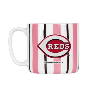 MLB Cincinnati Reds Striped Coffee Mug - 16oz: Ceramic Drinkware, Stemless Design - 1 of 1