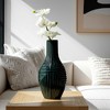 Ceramic Vase with Geometric Ribbed Detail - Modern Decorative Accent Piece - Sculptural Texture - Contemporary Silhouette for Eye-Catching Display - 2 of 4