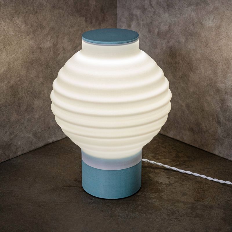 15" Asian Lantern Vintage Traditional Plant-Based PLA 3D Printed Dimmable LED Table Lamp White - JONATHAN Y, 6 of 9