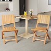 Costway 2/4 PCS Folding Patio Chairs with Inclined Backrest Teak Wood Outdoor Dining Chairs - 4 of 4