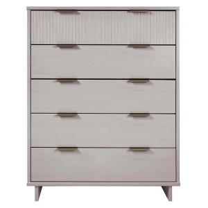 Sapphtopaz Modern Dresser with Drawers Elegant Vertical Textured Closet Organizer with Golden Metal Handles Dressers for Bedroom - 1 of 4
