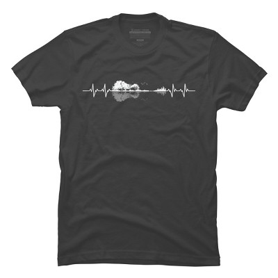 Men's Design By Humans Nature Guitar Heart Beat By Maryedenoa T-Shirt