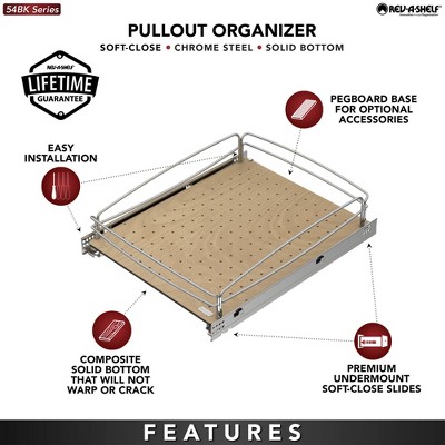 Rev-A-Shelf Solid Bottom Pull-Out Base Soft-Close Kitchen Cabinet Organizer