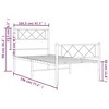 vidaXL Robust Metal Bed Frame in White with Headboard and Footboard, Extra Under-Bed Storage - 3 of 4
