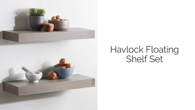 Havlock 30" Rustic Brown Solid Wood Floating Wall Shelves