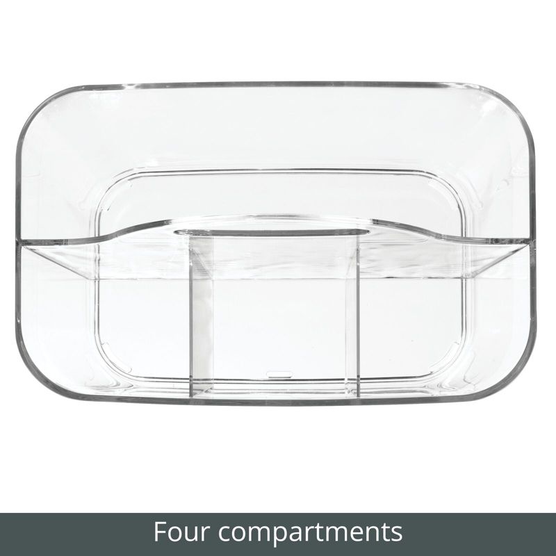 mDesign Small Plastic Divided Cosmetic Storage Organizer Caddy, 2 Pack - Clear, 5 of 10