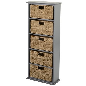 The Lakeside Collection Bookcases with 5 Baskets - 1 of 4
