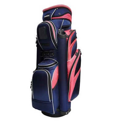 Revelation Golf Commander Deluxe Cart Bag 14-Way Top - Navy / Coral