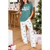 Teal Christmas Tree Print Tee and Pants Lounge Set - 2 of 4
