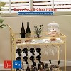 CuisinSmart 2-Tiers Bar Carts, Mobile Kitchen Seving Carts with Wine Rack and Glass Holder, 2-Tiers Storage Shelves Seving Carts - 4 of 4
