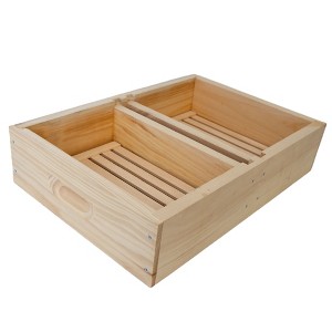 Lehman's Stoney Acres Beekeeping Top Feeder, with Floats, for 8-Frame Nuc Beehive, Assembled Pine Wood, Amish Made - 1 of 4