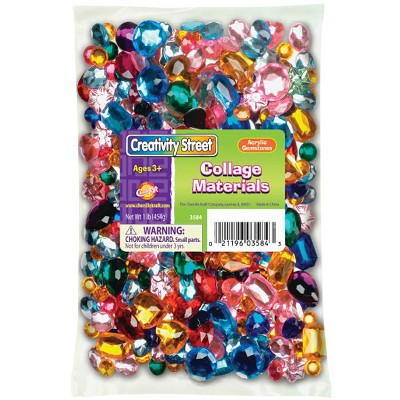 Creativity Street Faceted Assorted Shape Acrylic Gemstone, Assorted Size, Assorted Color, 1 lb