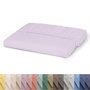 LISM 100% Cotton Fitted Sheet Deep Pocket Fitted Sheet, Fits Mattress Upto 16" - 1 of 4