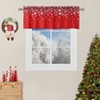 Christmas Kitchen Curtain Cafe Curtain Velvet Fabric Tier Curtains Window Treatment Rod Pocket for Home Decor for Home Christmas Decoration - 2 of 4