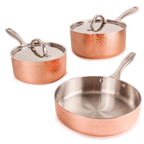 BergHOFF Vintage Collection 10Pc Copper Cookware Set, Hammered