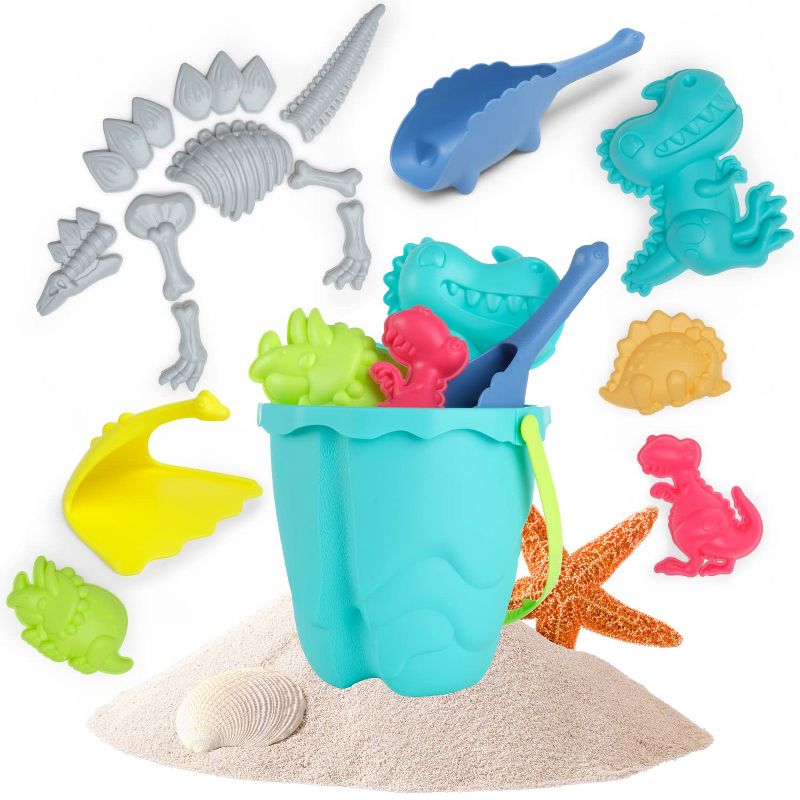 Top Race Dinosaur Beach Toys and Sand Tools - 21 Pieces, 1 of 7