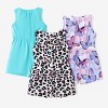 PATPAT Toddler Girls Jumpsuit 3 pk Rompers Little Girl Elastic Waist Sleeveless Butterfly Leopard Rompers - 2 of 4