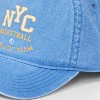 Boys' NYC Basketball Baseball Hat - Blue: Cotton Twill, Adjustable Back Snap, Midweight Fabric, Typography Pattern - 3 of 3