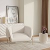 LeisureMod Zuno Collection Upholstered Single-Seater Velvet Sofa with Gold Iron Legs, Accent Chair for Living Room or Office - 2 of 4