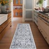 Machine Washable Vintage Floral Printed Area Rug Low Pile Stain Resistant Non Slip Non Shedding Pet Friendly Floor Mat - 4 of 4