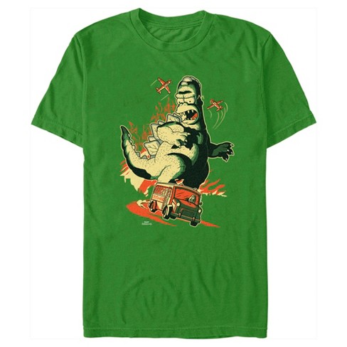 Men's The Simpsons Godzilla Homer School Bus T-shirt - Kelly Green - 2x ...